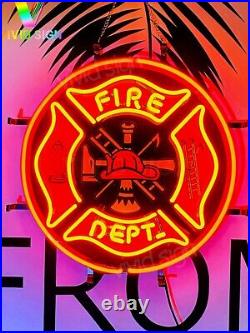 17x17 Fire Department Lamp Light Neon Sign With HD Vivid Printing Beer Bar L