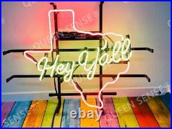 20x16 Texas Hey Y'all Shop Neon Sign Light Lamp Visual Collection Beer L2614