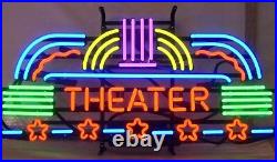 24x20Theater Neon Sign Light Store Wall Hanging Nightlight Real Glass Tube Art