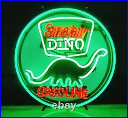 24x20 New Sinclair Dino Gasoline Neon Light Sign Real Glass Bar Beer Man Cave