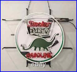 24x20 New Sinclair Dino Gasoline Neon Light Sign Real Glass Bar Beer Man Cave