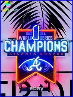 Atlanta Braves Champions Neon Light Sign Lamp With HD Vivid Printing 17x17