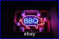BBQ 17x14 Neon Sign Lamp Light Beer Business Glass With Dimmer Collection VY