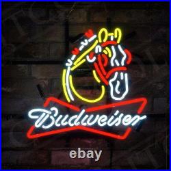 Budweiser Clydesdale Neon Sign Light Beer Bar Wall Hanging Nightlight 19x15