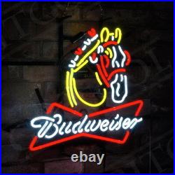 Budweiser Clydesdale Neon Sign Light Beer Bar Wall Hanging Nightlight 19x15