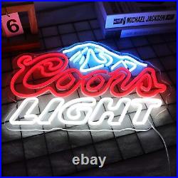 Coors LED Neon Beer Sign Man Cave Home Bar Wall Decor Light Superbowl Football