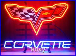 Corvettes Sports Car Auto Garage 20x16 Neon Sign Light Lamp Wall Decor Bar