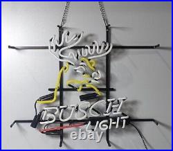 Deer Farm Tractor Busch Light Beer LED Neon Light Lamp Sign With Dimmer