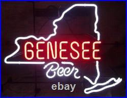 Genesee Beer Rochester New York State Neon Sign Light for Wall Decor Gift 17x14