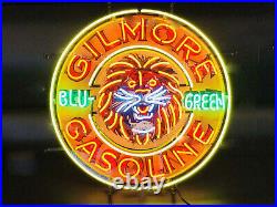 Gilmore Gasoline Blu Green Neon Light Sign Lamp With HD Vivid Printing 24x24