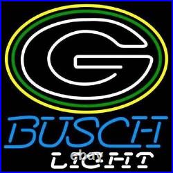 Green Bay Packers Busch Light Neon Sign 19x15 Lamp Bar Pub Store Room Wall Decor