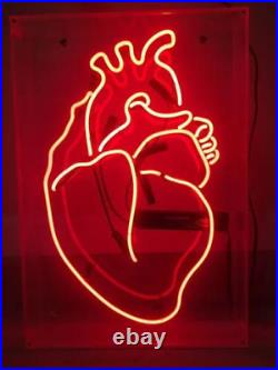 Heart' Red Neon Sign Light Custom Man Cave Wall Visual Real Glass 17