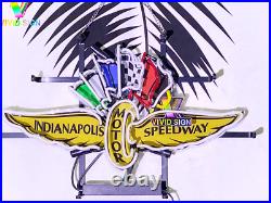 Indianapolis Motor Speedway Race Light Lamp Neon Sign 20x12 HD Vivid Printing