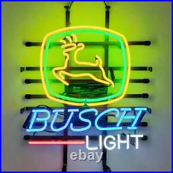 Jumping Deer Busch Light Custom Neon Sign Real Glass For Bar Man Cave Room 19