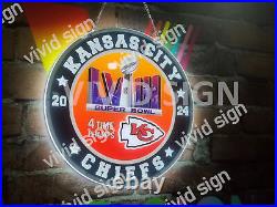 Kansas City Chiefs 2024 Champions 3D LED Neon Sign 16x16 Light Lamp Man Cave
