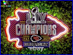 Kansas City Chiefs Champions 24 LED Neon Sign Light Lamp Vivid Printing