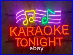 Karaoke Tonight Neon Sign Light Club Bar Shop Handmade Visual Artwork 19x15
