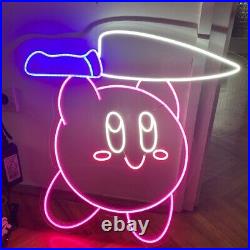 Kirby With Knife Flex LED 15x14 Neon Sign Light Lamp Beer Bar Wall Decor Cute