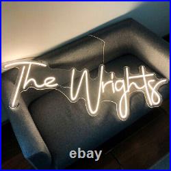 LED The Wrights Neon Sign Light Dimmable Home Room Wall Decor Nightlight Gift