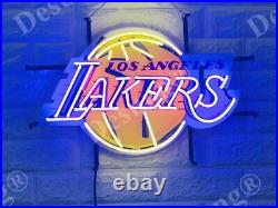 Los Angeles Lakers Vivid Neon Sign 20x16 Bar Pub Beer Light Lamp Gift Glass