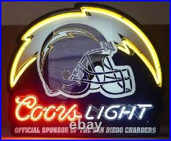 Los Angels Chargers Coors Light Neon Sign 19x15 Beer Bar Pub Room Wall Decor