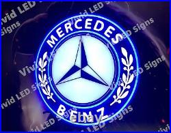 Mercedes Benz Vehicle Motor 24x24 Vivid LED Neon Sign Light Lamp With Dimmer