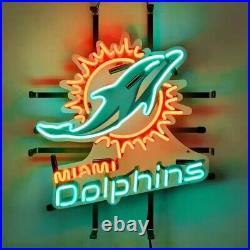 Miami Dolphins Bar Neon Sign Light Lamp HD Vivid Printing 19x15 Sport Pub Decor