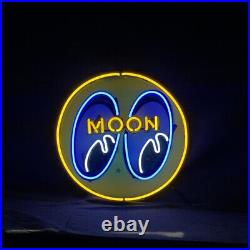 Moon And Eye Neon Sign Open Room Bar Shop Glass Custom Visual Neon Light 17x17