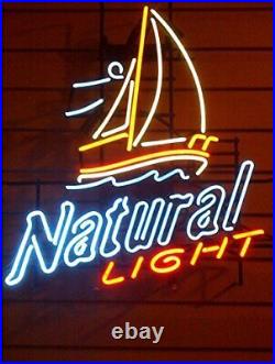 Natural Light Sailboat Neon Light Lamp Sign 20x16 Glass Bar Artwork Decor Pub