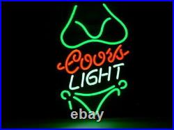 Neon Light Sign Lamp For Coors Light Beer 17x14 Bikini Girl Live Nudes Open