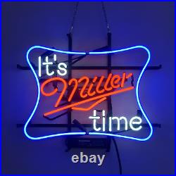 Neon Light Sign Lamp For Miller Lite Beer 20x16 It's Miller Time Club Night