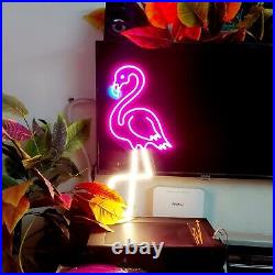 Neon light Sign Flamingo large size for room or office wall decoration