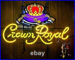 New 20x16 Crown Royal Logo Neon Light Sign Beer Lamp Whiskey Bar Display Gift