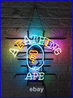 New A Bathing Ape Neon Light Sign 20x16 Beer Lamp Bar Decor Wall Real Glass
