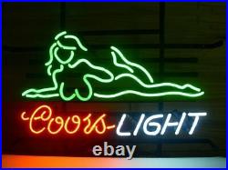 New COORS LIGHT GIRL Neon Light Sign 17x14 Beer Gift Bar Lamp Artwork Display