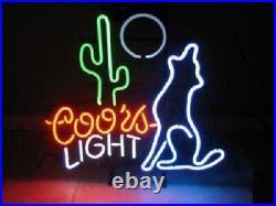 New Coors Light Coyote Cactus Moon Lamp Neon Sign 19x15 Beer Cave Gift Bar