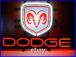 New Dodge Ram Auto Garage Neon Sign Light20X16Lamp Man Cave Decor Bar Glass