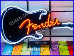 New Fender Guitar Store Open Neon Light Sign Lamp 24x20 With HD Vivid Printing