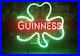 New Guinness Shamrock Clover Neon Light Sign 17x14 Beer Lamp Bar Real Glass
