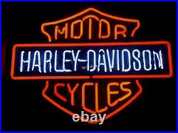 New HOT Harley Davidson HD Handmade Real Glass Neon Sign Racing Motor Beer Light