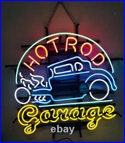 New Hot Rod Garage Car Neon Light Sign 24x20 Lamp Decor Man Cave Wall Decor