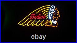 New Indian Motorcycle Gas Oil Real Glass Neon Sign Beer Bar Light Home Decor