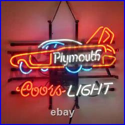 Racing Car Coors Light Neon Sign 19x15 Real Glass Beer Bar Pub Store Wall Decor