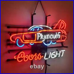 Racing Car Coors Light Neon Sign 19x15 Real Glass Beer Bar Pub Store Wall Decor