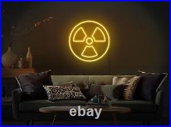 Radioactive neon sign, Radioactive led sign, Warning neon sign, Radiation neon sign