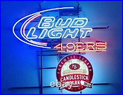 San Francisco 49ers Candlestick Park Neon Light Lamp Sign 24x20 Beer Bar