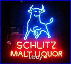 Schlitz Malt Liquor Neon Sign Light Beer Bar Pub Wall Hanging Visual Art 24x20