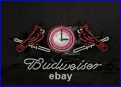St. Louis Cardinals Clock Neon Light Sign Vintage Style Bar Gift Artwork 24x16