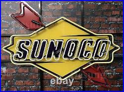 Sunoco Gas Gasoline Motor Oils Light Neon Sign 24x20 with HD Vivid Printing