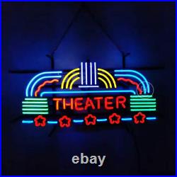 Theater 24x12 Neon Sign Light Store Wall Hanging Nightlight Real Glass Tube